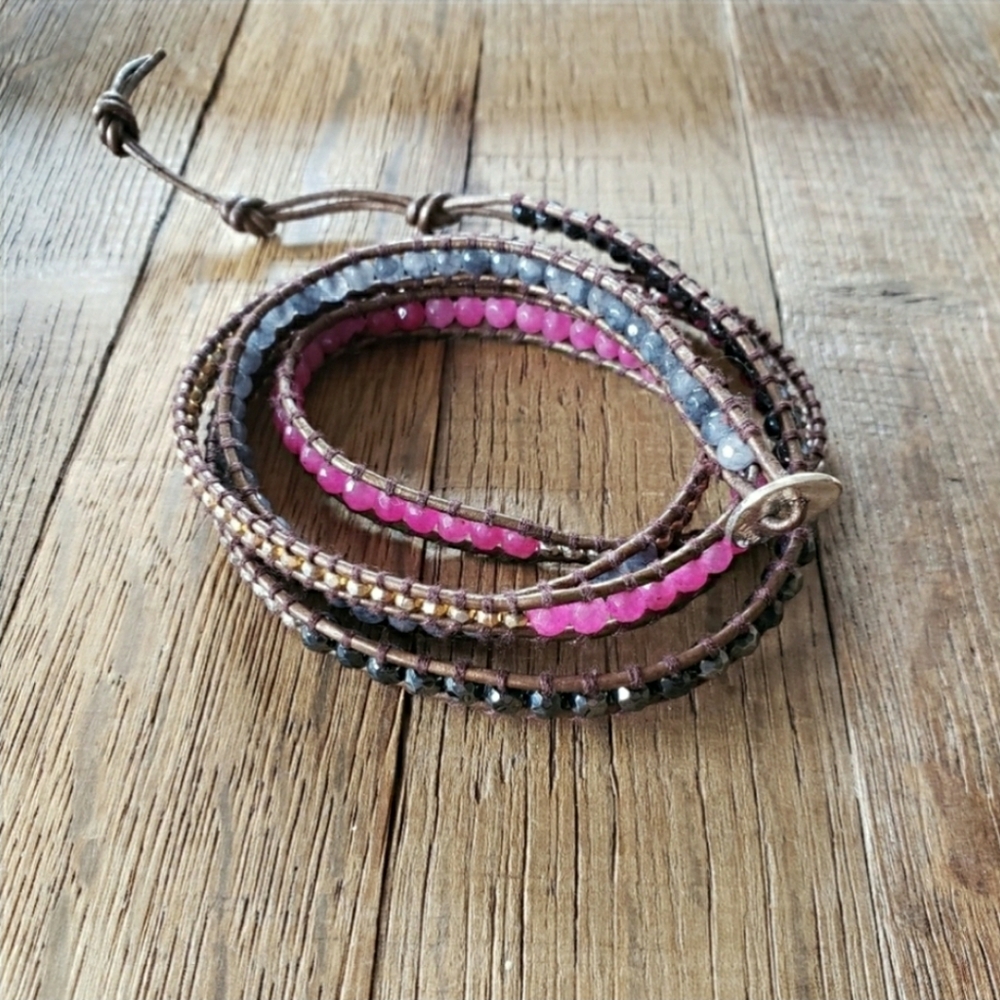 Lizou Multi-colored Wrap Bracelet/Necklace